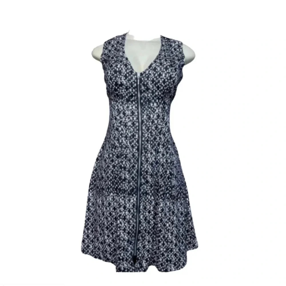H&M Zip Dress Black and White Size 4